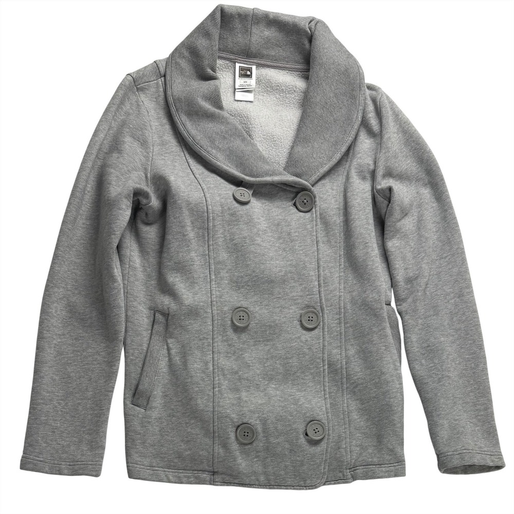 The North Face Gray Double Breasted Sweatshirt Jacket Women's Medium